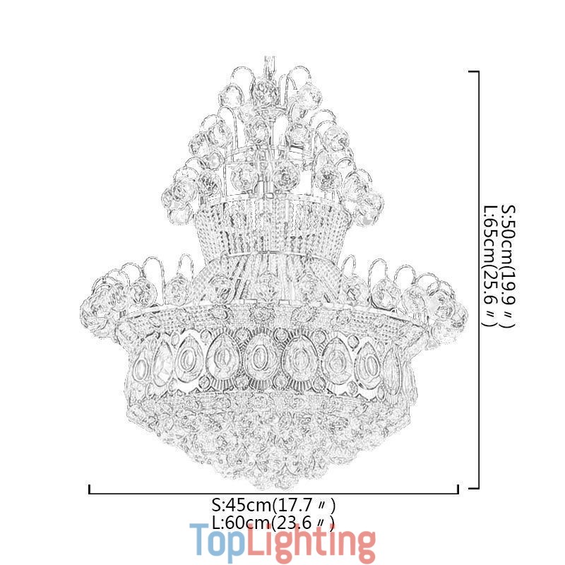 Modern Gold Empire Chandelier Simple Crystal Pendant Light