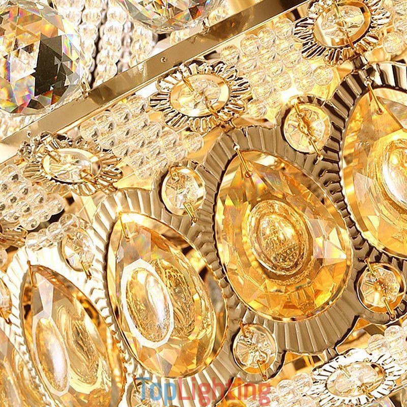 Modern Gold Empire Chandelier Simple Crystal Pendant Light