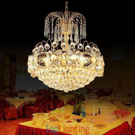 Graceful Crystal Chandelier Classic Gold Colour Pendant Light Graceful Crystal Chandelier Classic Gold Colour Pendant Light