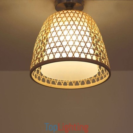 Bamboo Semi Flush Mount Creative Round Ceiling Light Vestibule Lighting Bamboo Semi Flush Mount Creative Round Ceiling Light Vestibule Lighting