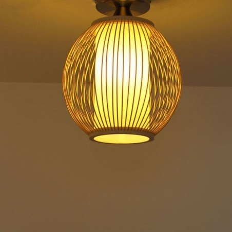 Unique Semi Flush Mount Creative Round Bamboo Ceiling Light Porch Lighting Unique Semi Flush Mount Creative Round Bamboo Ceiling Light Porch Lighting