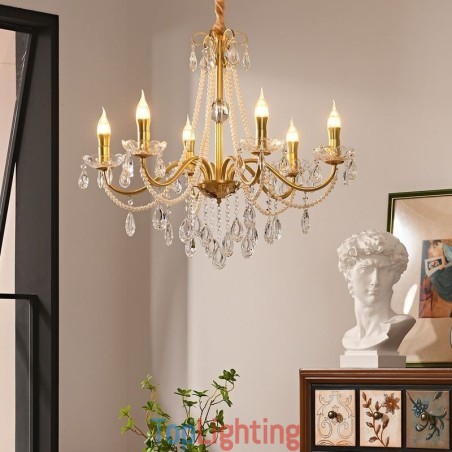 American Crystal Pendant Light Country Style Creative Iron Art Ceiling Light American Crystal Pendant Light Country Style Creative Iron Art Ceiling Light