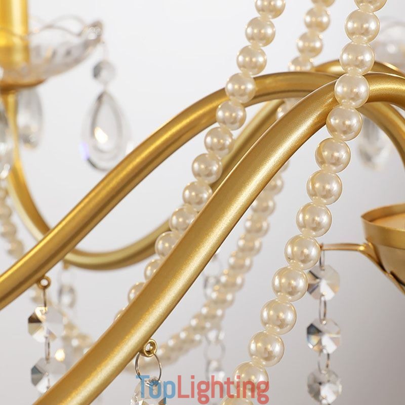 American Crystal Pendant Light Country Style Creative Iron Art Ceiling Light