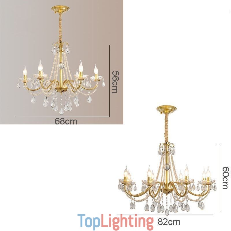 American Crystal Pendant Light Country Style Creative Iron Art Ceiling Light