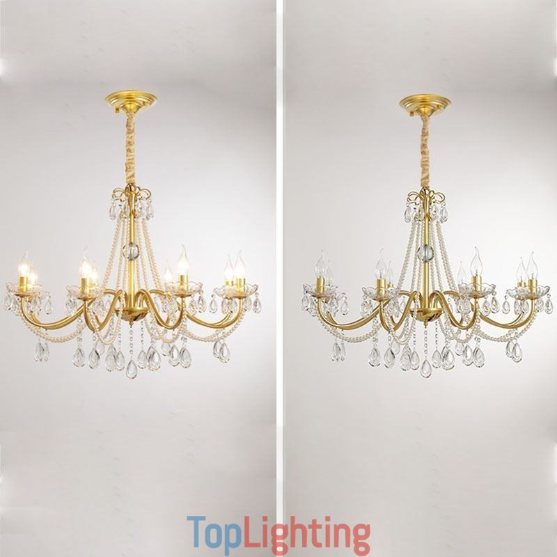 American Crystal Pendant Light Country Style Creative Iron Art Ceiling Light