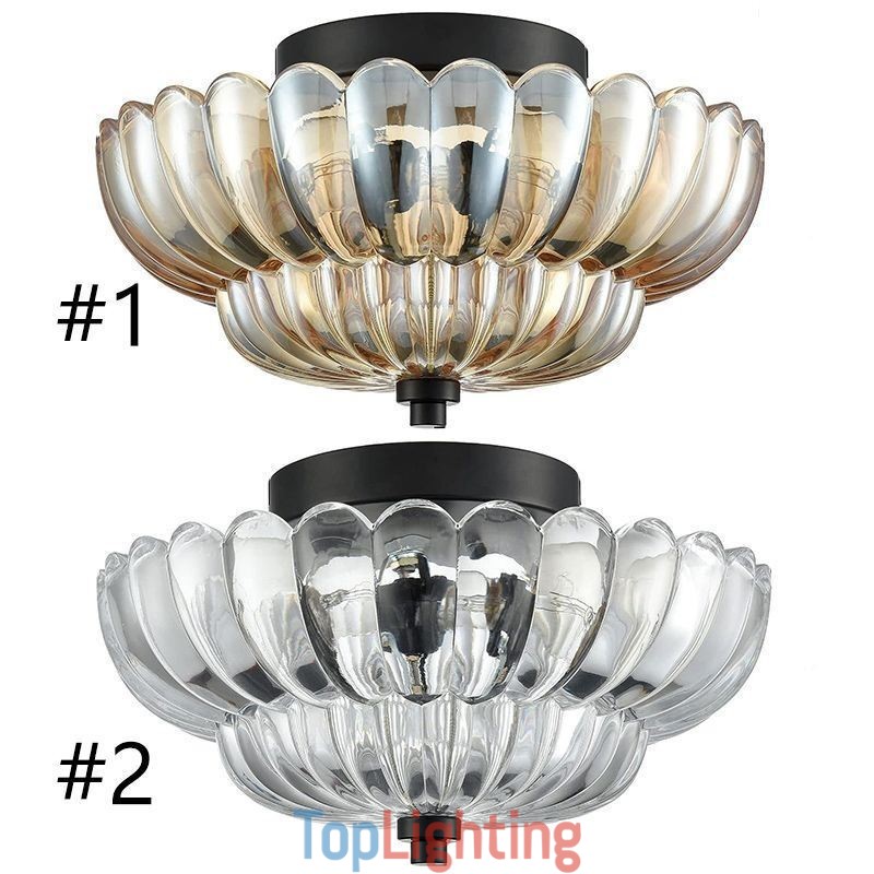 Modern Simple Flush Mount Lotus Base Ceiling Lamp