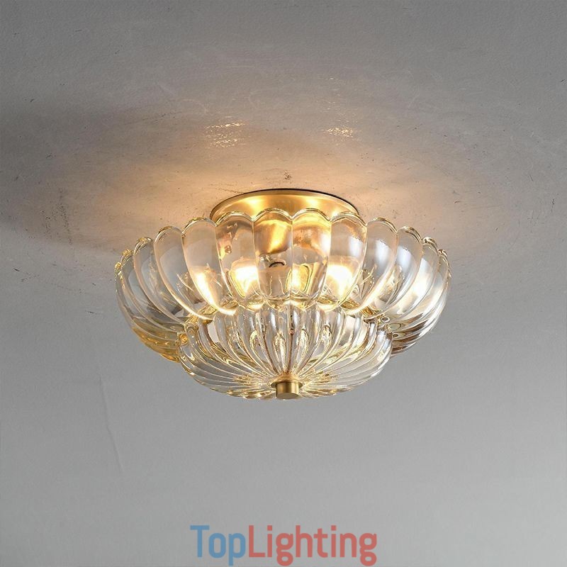 Modern Flush Mount Lotus Base Ceiling Light
