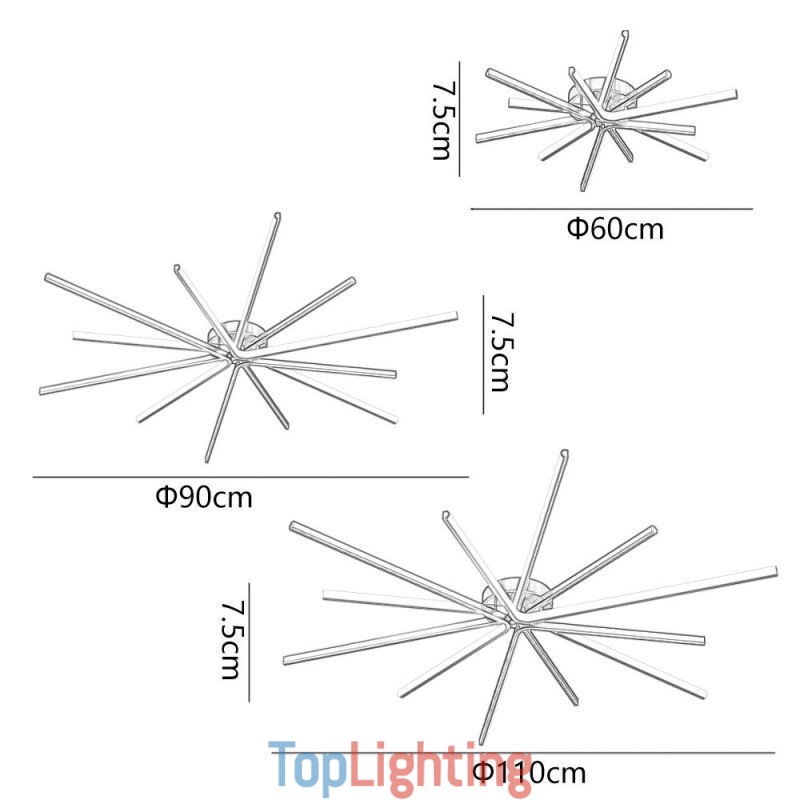 Flush Mount Modern Minimalist Fireworks Ceiling Light