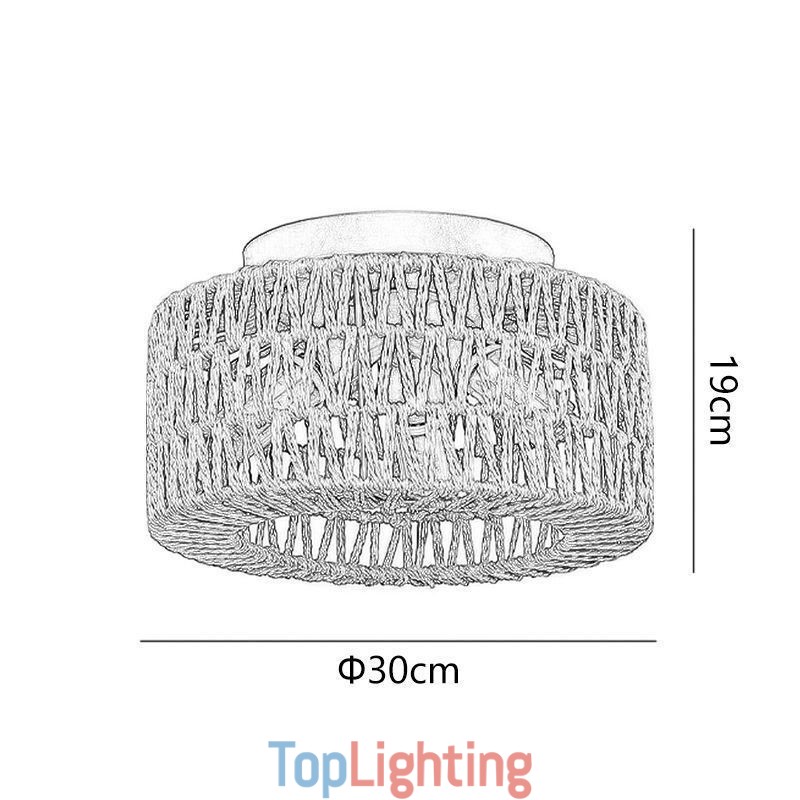 Country Style Flush Mount American Woven Cage Ceiling Light