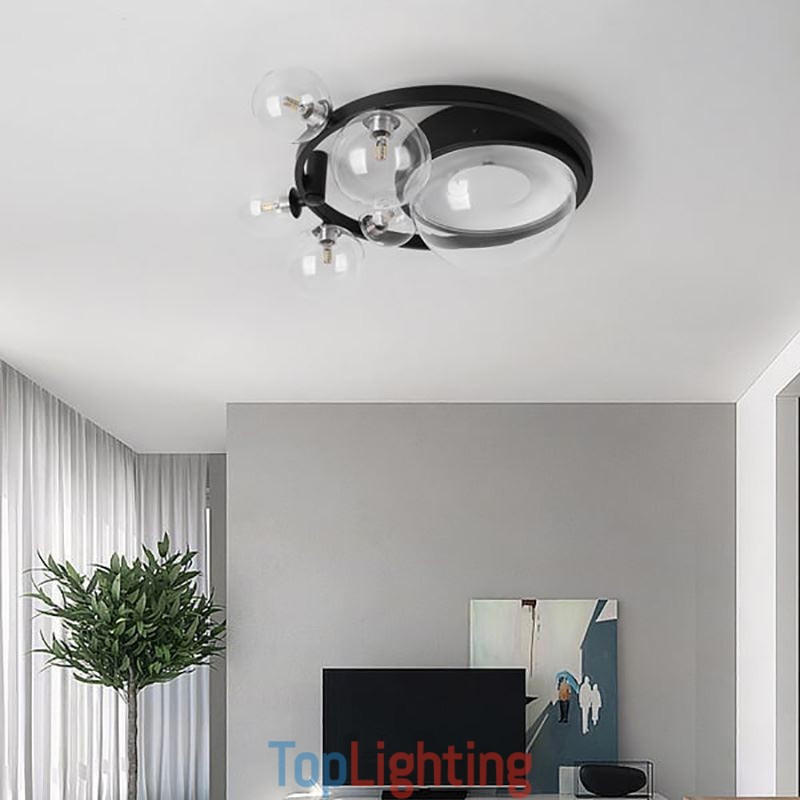 Flush Mount Modern Minimalist Decorative Glass Ceiling Light