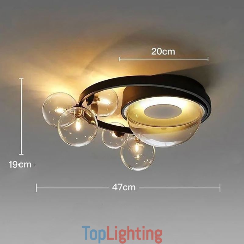 Flush Mount Modern Minimalist Decorative Glass Ceiling Light
