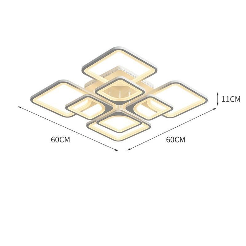 Flush Mount White Acrylic Square Ceiling Light 5 Lights 8 Lights