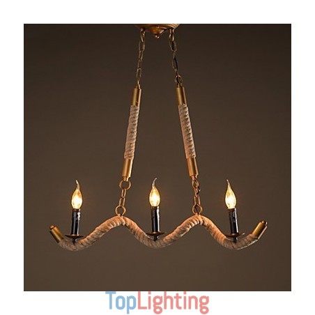 Candle Hemp Chandelier Vintage Pendant Wrought Iron Wave Hemp Rope Chandelier Candle Hemp Chandelier Vintage Pendant Wrought Iron Wave Hemp Rope Chandelier