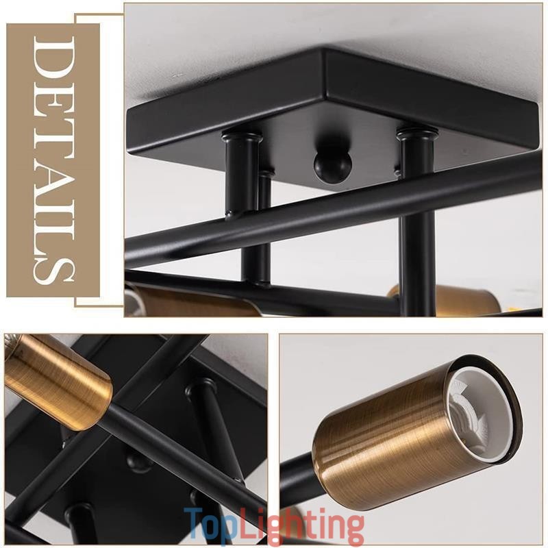 Country Retro Flush Mount American Industrial Style Decorative Ceiling Light