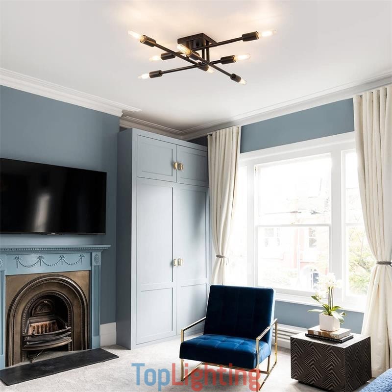 Country Retro Flush Mount American Industrial Style Decorative Ceiling Light