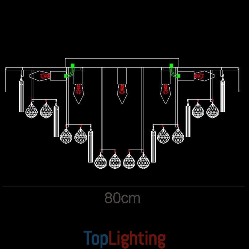 Crystal Flush Mount Round Crystal Ceiling Lamp with Remote Control 80CM