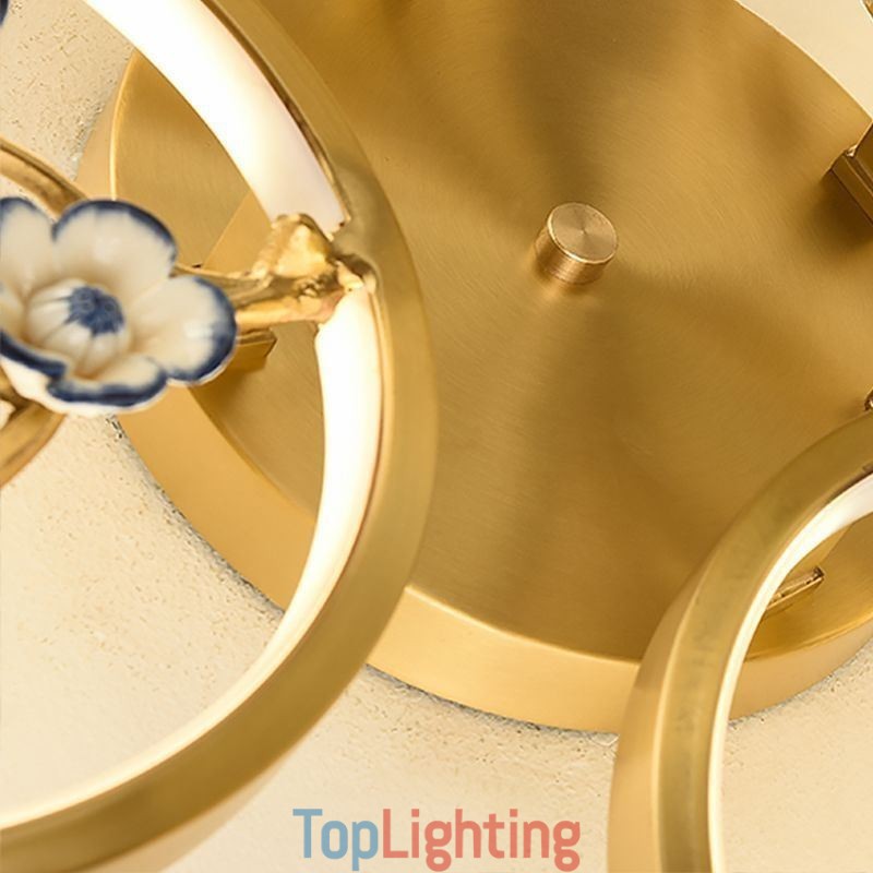 Flush Mount Copper Art Branch Plum Blossom Ceiling Light
