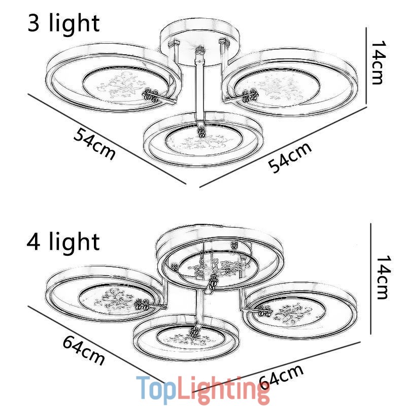 Flush Mount Acrylic Copper Art Printing Ceiling Light