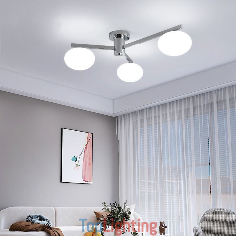 Nordic Glass Flush Mount Creative Wrought Iron Ceiling Light