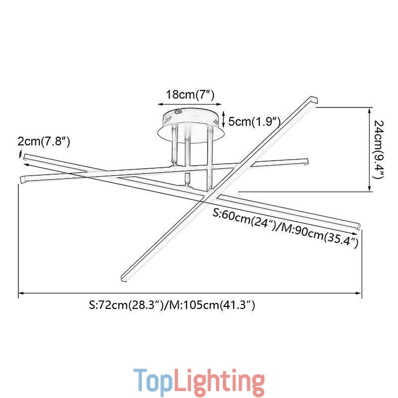 Modern Simple Flush Mount Aluminum Art Strip Ceiling Light