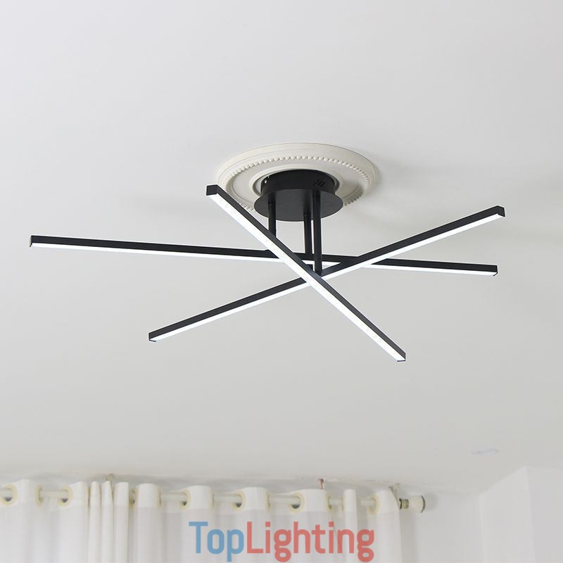 Modern Simple Flush Mount Aluminum Art Strip Ceiling Light