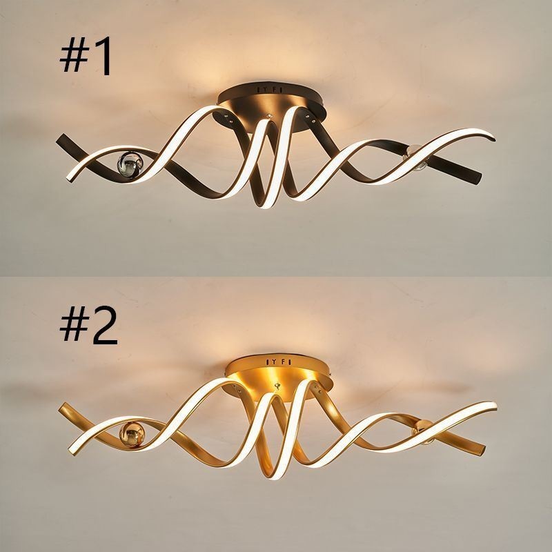 Modern Flush Mount Aluminum Art Spiral Ceiling Lamp Light
