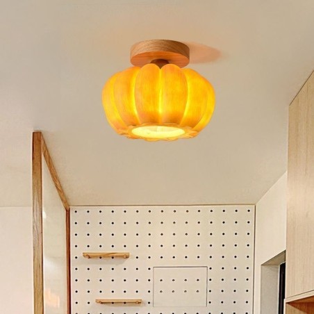 Single head Pumpkin Flush Mount Japanese Retro Ceiling Lights Single head Pumpkin Flush Mount Japanese Retro Ceiling Lights