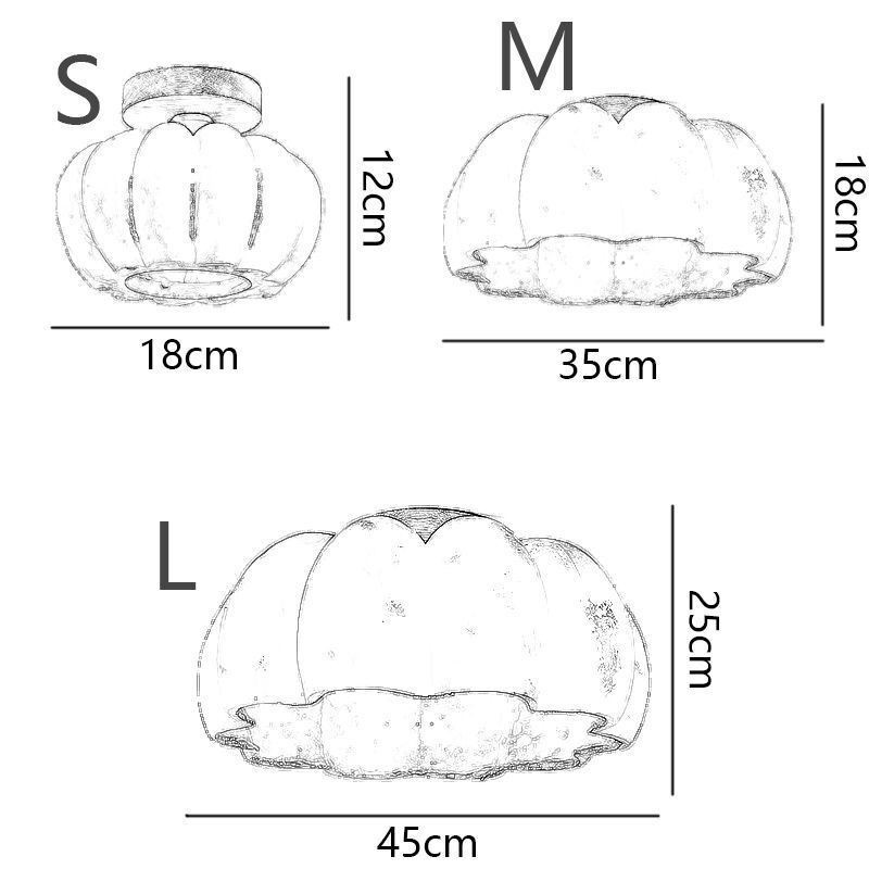 Single head Pumpkin Flush Mount Japanese Retro Ceiling Lights