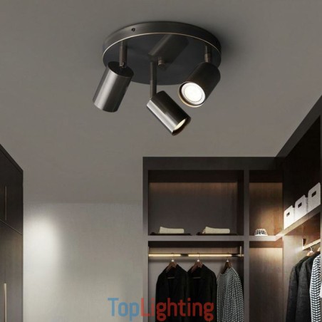 Modern Flush Mount Golden Black Flush Mount with 3 Lights Copper Art Home Lighting Modern Flush Mount Golden Black Flush Mount with 3 Lights Copper Art Home Lighting