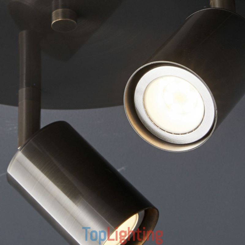 Modern Flush Mount Golden Black Flush Mount with 3 Lights Copper Art Home Lighting