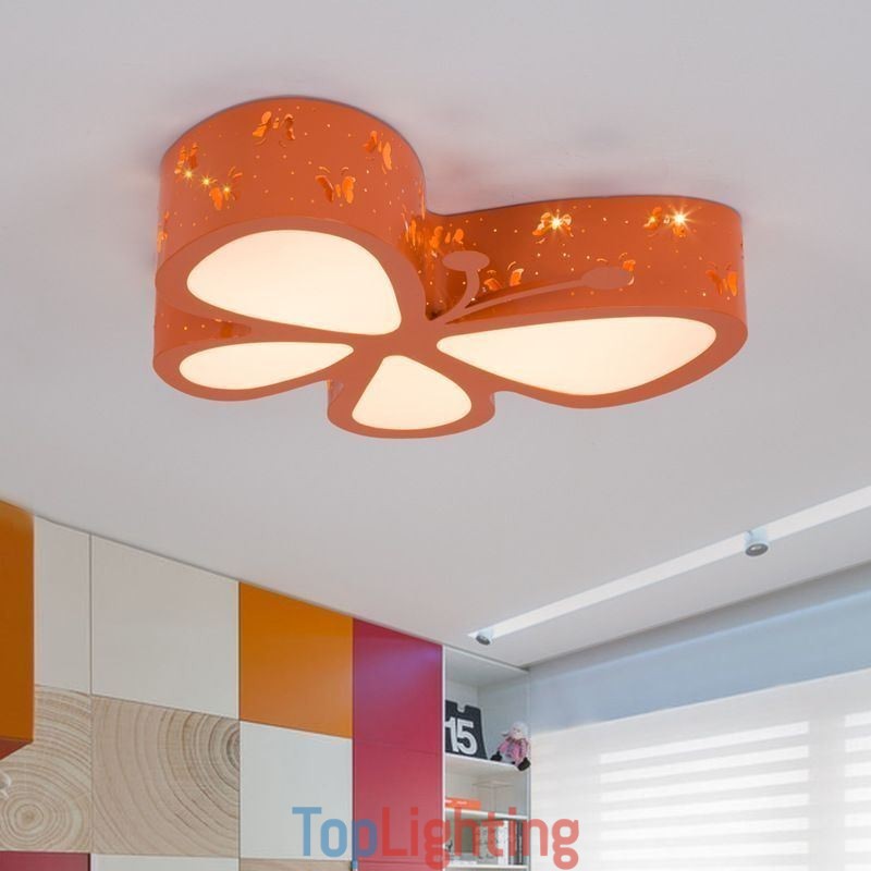 Butterfly Flush Mount Contemporary Metal Ceiling Fixture