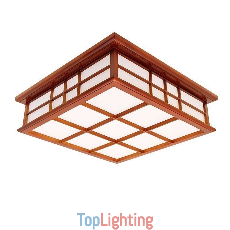 Retro Style Ceiling Light Wooden Flush Mount