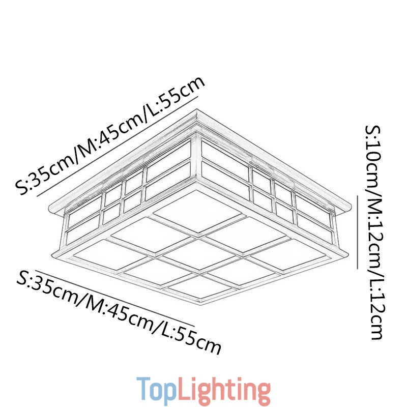 Retro Style Ceiling Light Wooden Flush Mount