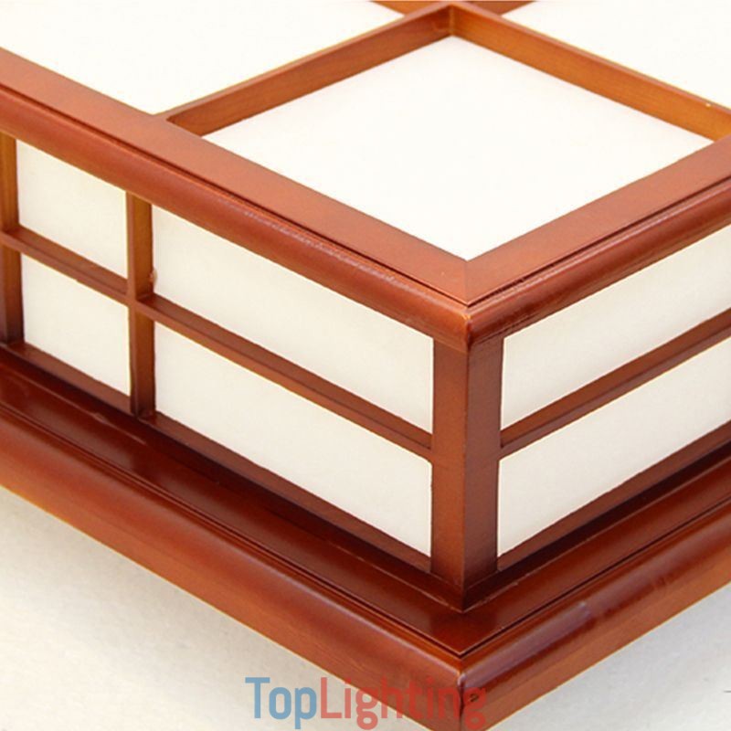 Retro Style Ceiling Light Wooden Flush Mount