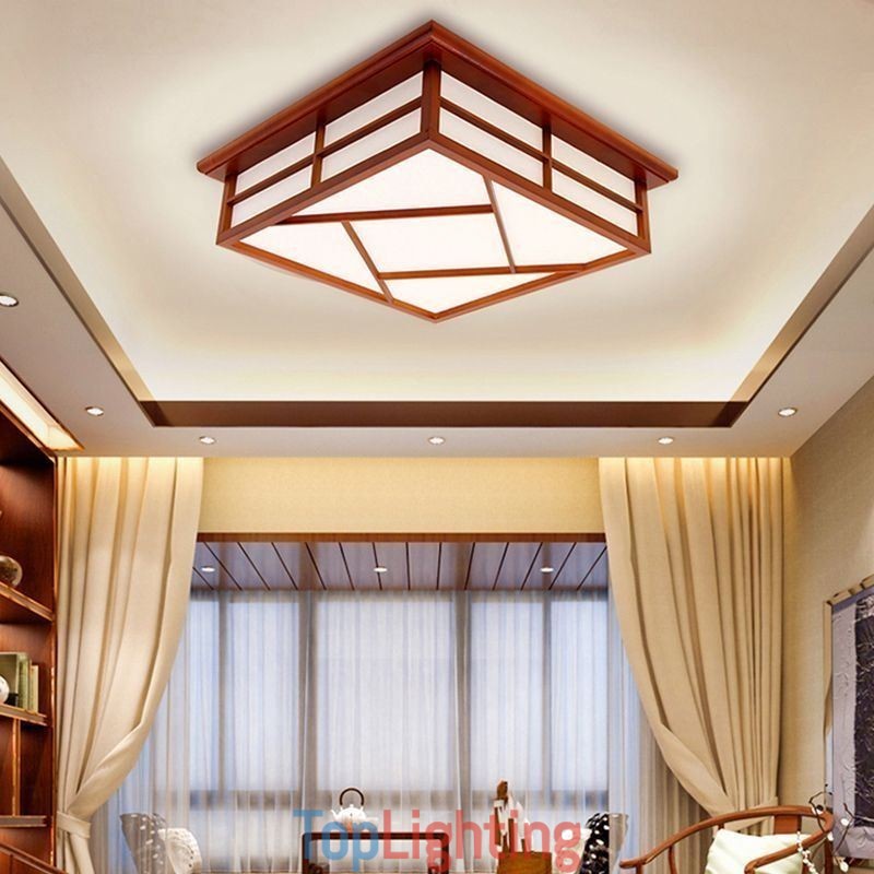 Retro Style Ceiling Light Square Flush Mount
