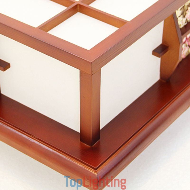 Retro Wooden Flush Mount Square Ceiling Light