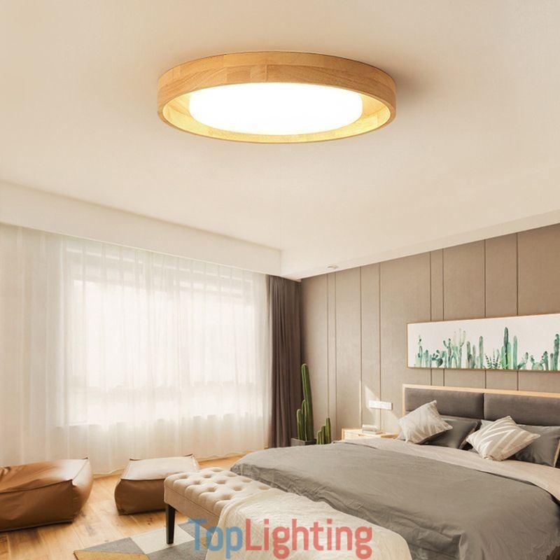 Modern Ceiling Light Wooden Acrylic Round Ceiling Light