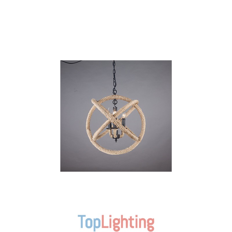 Country Mini Style Painting Metal Chandelier