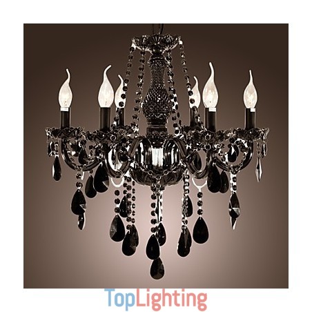 Chandelier Black Crystal Modern 6 Lights Chandelier Black Crystal Modern 6 Lights