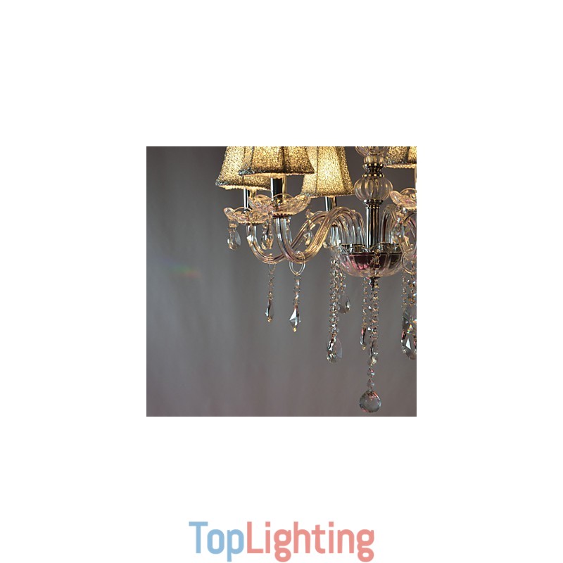Modern Luxury 6 Lights Chandelier In Crystal Decoration