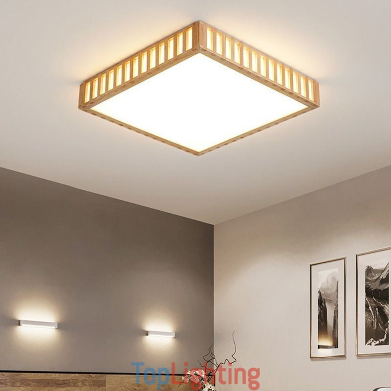 Japanese Ceiling Lamp Square Wood Ceiling Lamp