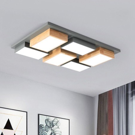 Modern Acrylic Ceiling Light Geometric Wood Ceiling Lamp Modern Acrylic Ceiling Light Geometric Wood Ceiling Lamp