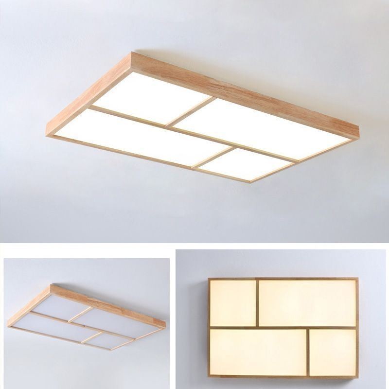 Modern Ceiling Light Minimalist Wood Style Flush Mount Ceiling Light Fixture