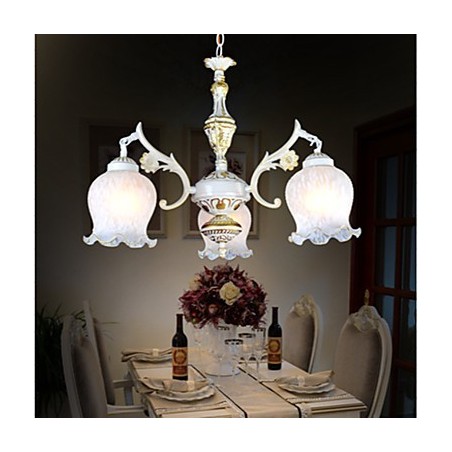 Chandelier Three Lights White European Retro Classic Chandelier Three Lights White European Retro Classic