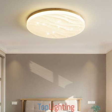 Japanese Wood Ceiling Light Acrylic Round Corrugated Ceiling Lamp Japanese Wood Ceiling Light Acrylic Round Corrugated Ceiling Lamp