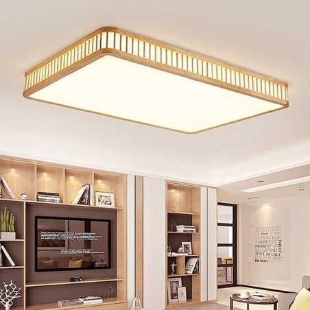 Japanese Acrylic Ceiling Light Rectangular Rubber Wood Ceiling Light Japanese Acrylic Ceiling Light Rectangular Rubber Wood Ceiling Light