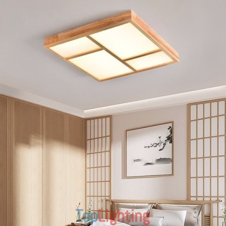 Japanese Acrylic Ceiling Light Geometric Wood Ceiling Lamp