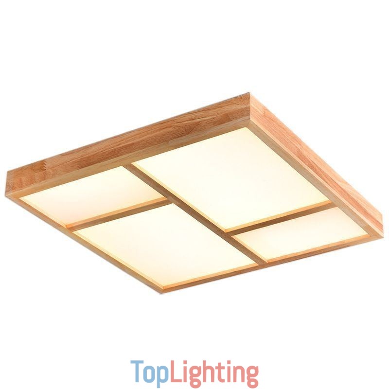 Japanese Acrylic Ceiling Light Geometric Wood Ceiling Lamp