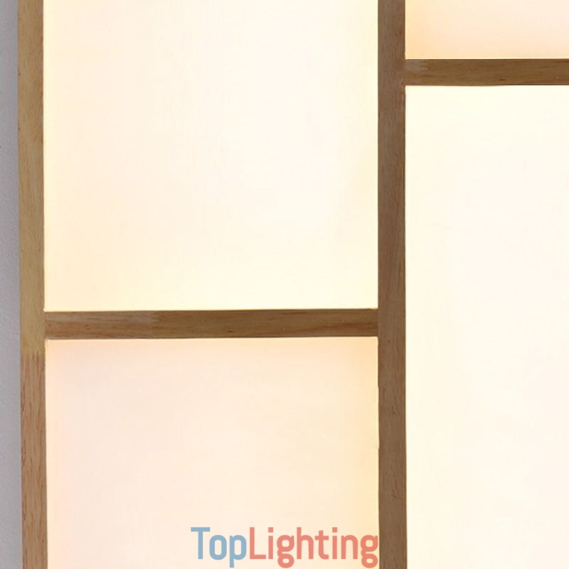 Japanese Acrylic Ceiling Light Geometric Wood Ceiling Lamp