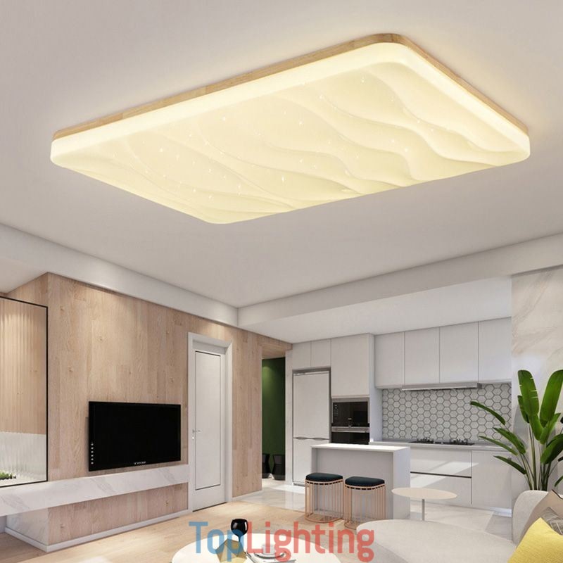Japanese Acrylic Ceiling Light Rectangular Corrugated Ceiling Lamp